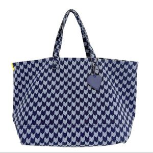Kerri Rosenthal Heart Blue Patterned Tote Bag